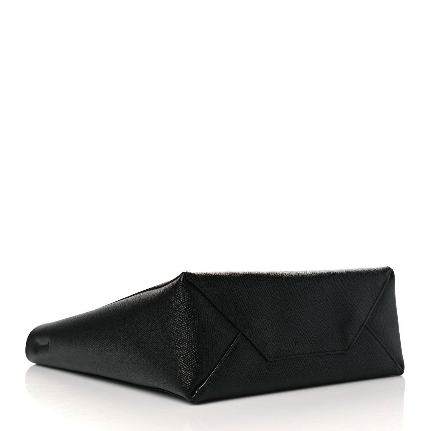 Grained Calfskin Small Vertical Cabas Black