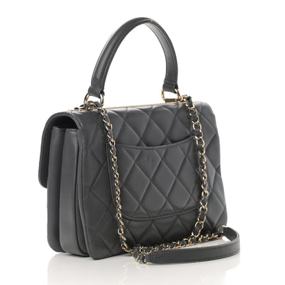 Chanel Lambskin Quilted Small Trendy CC Dual Handle Flap Bag Dark Grey 2 of 14