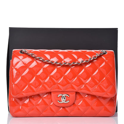 Chanel Patent Quilted Jumbo Double Flap Red 21 of 21