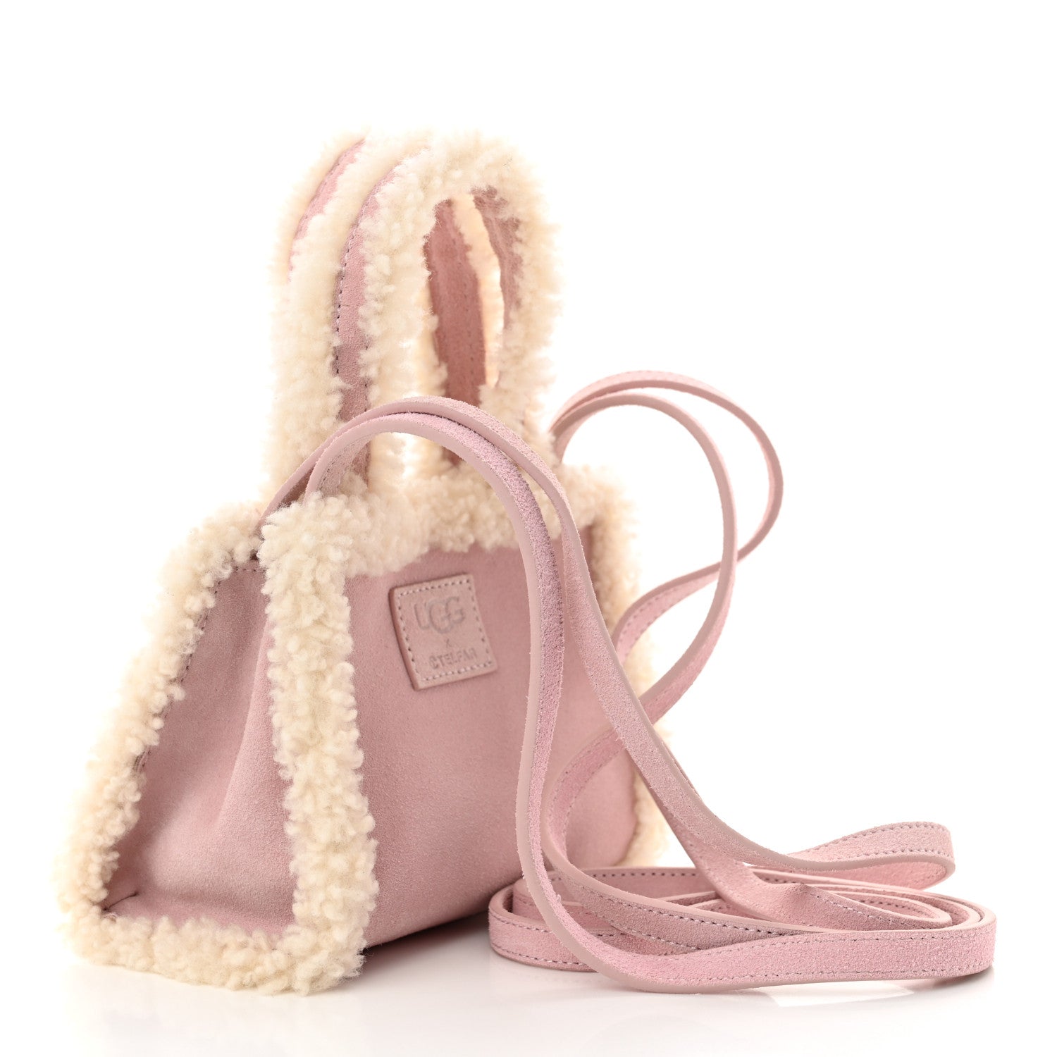 Telfar X UGG Suede Shearling Small Shopping Bag Pink 3 of 10