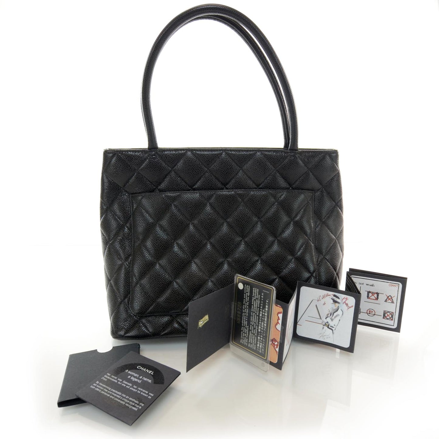 Caviar Medallion Tote Black