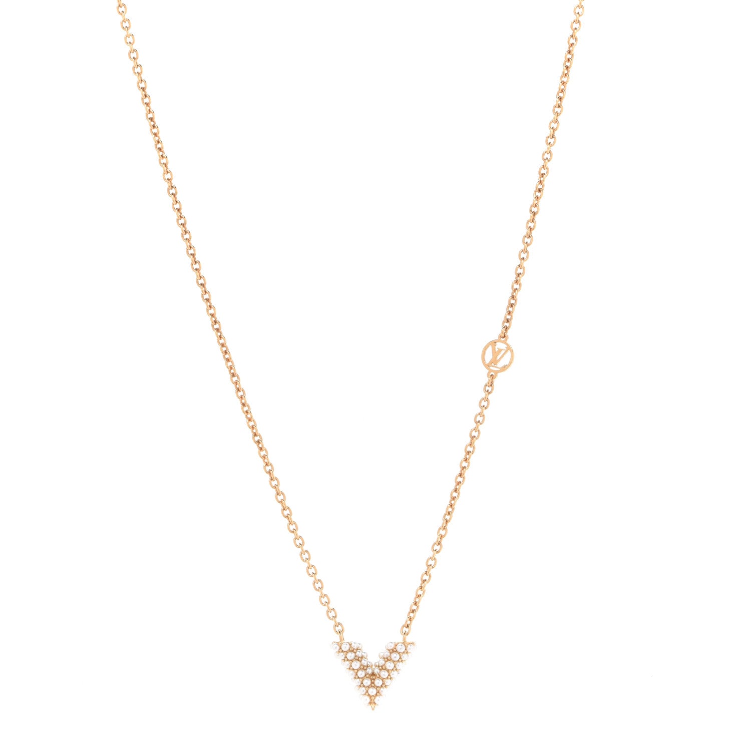 Louis Vuitton Essential V Perle Necklace Gold 1 of 8