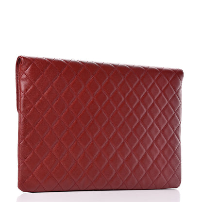 Chanel Caviar Quilted Large Golden Class Pouch Dark Red 3 of 8