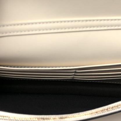 Fendi Vitello King Tamponato Logo Embossed Medium Wallet On Chain White Ice 4 of 6