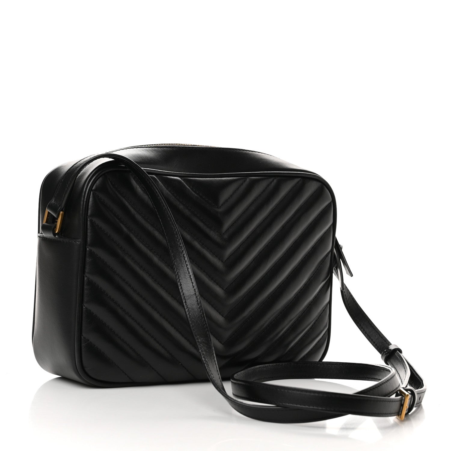 Saint Laurent Calfskin Matelasse Monogram Lou Camera Bag Black 3 of 11