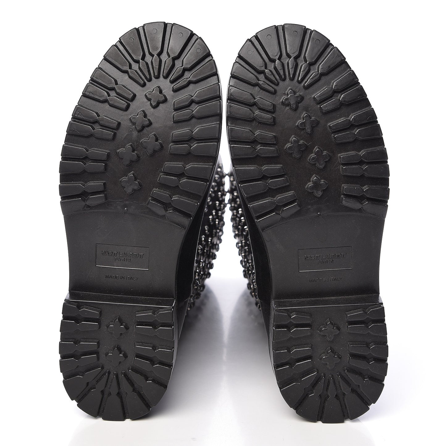 Rubber Crystal Studded Festival Rain Boots 37 Black