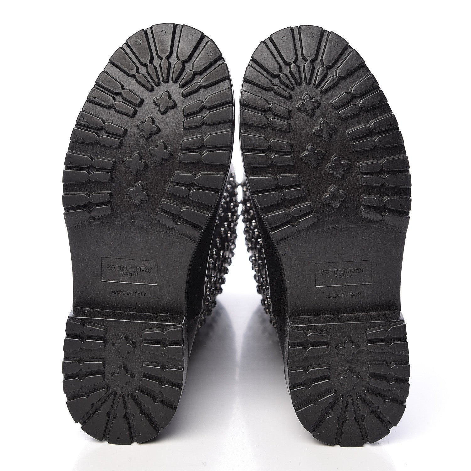 Saint Laurent Rubber Crystal Studded Festival Rain Boots 37 Black 5 of 11