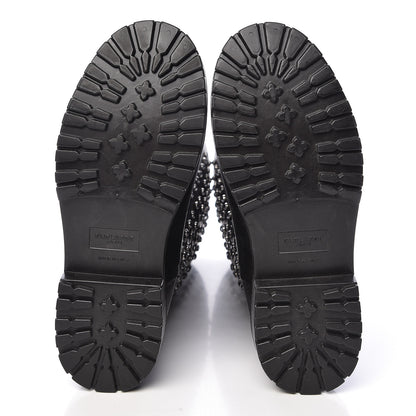 Saint Laurent Rubber Crystal Studded Festival Rain Boots 37 Black 5 of 11