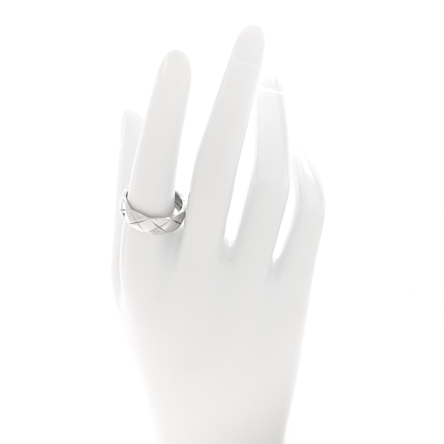 Chanel 18K White Gold Small Coco Crush Ring 59 8.75 2 of 5