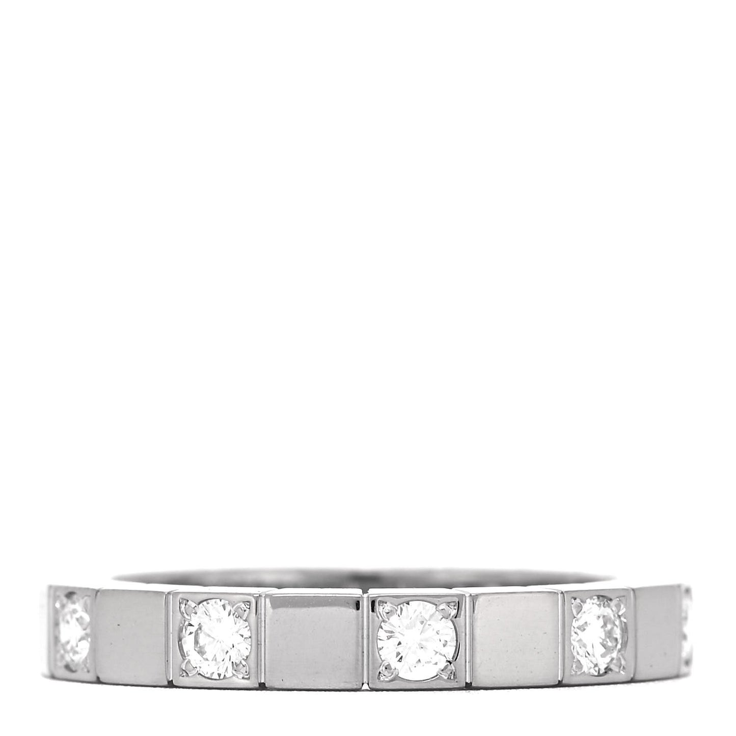 18K White Gold Diamond Lanieres Half Eternity Band Ring 50 5.25