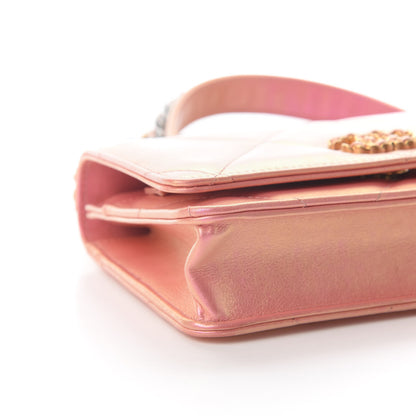 Chanel Iridescent Calfskin Quilted Chanel 19 Wallet On Chain WOC Pink 6 of 7