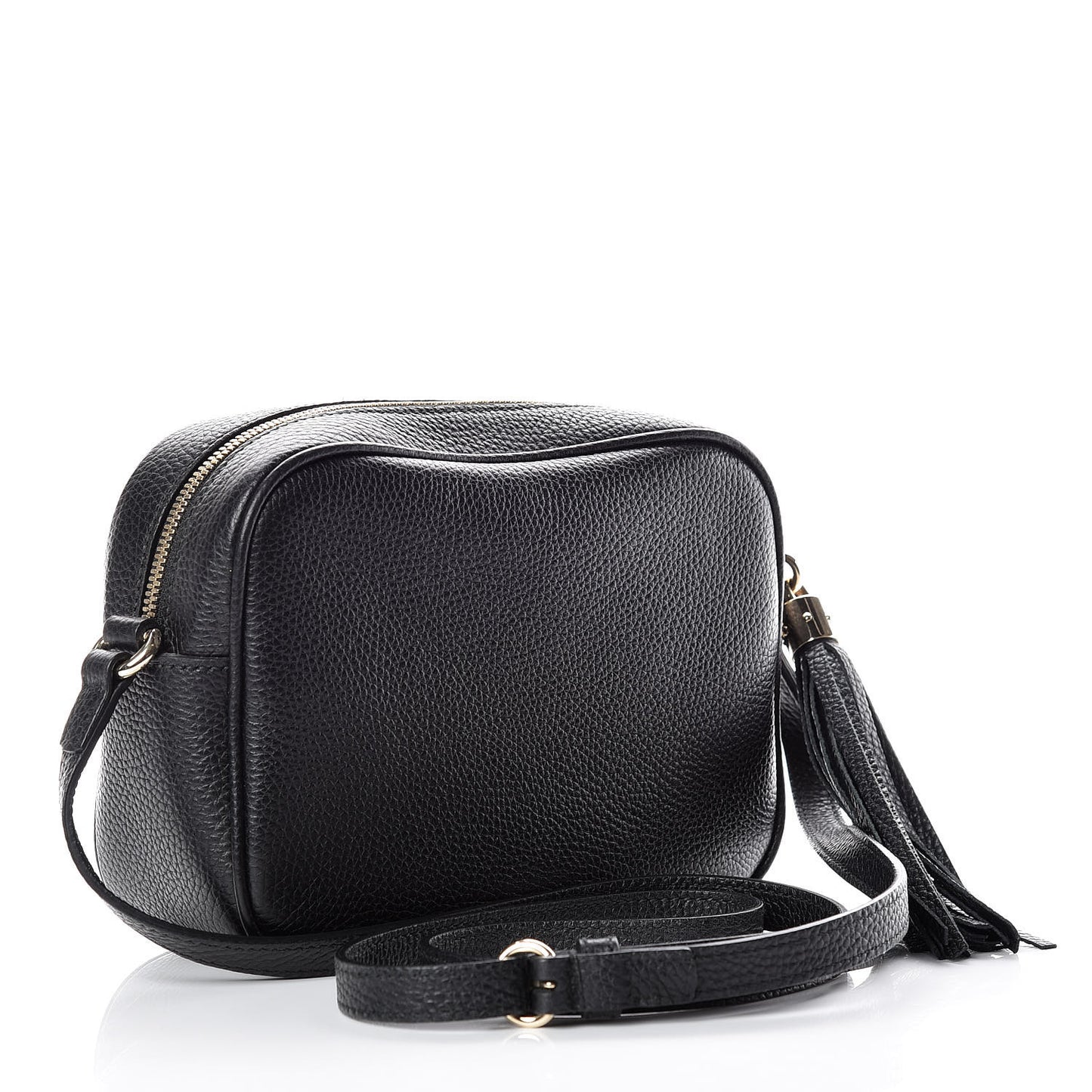 Pebbled Calfskin Small Soho Disco Bag Black