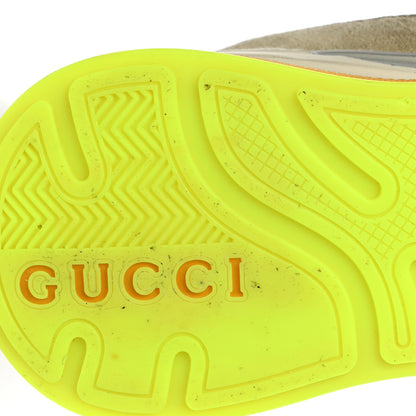 Gucci Metallic Calfskin Suede Womens Ultrapace Sneakers 36.5 Silver Oatmeal 6 of 7