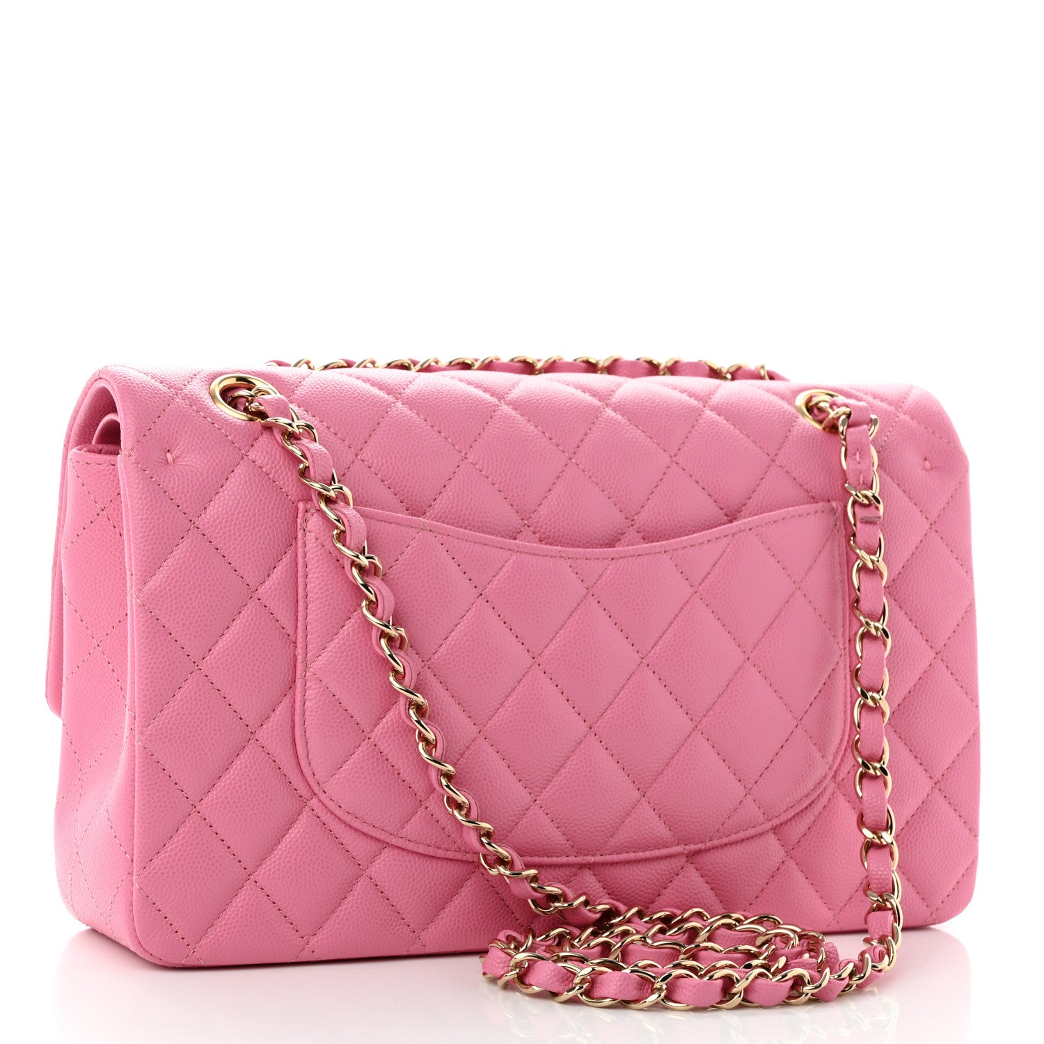 Chanel Caviar Quilted Medium Double Flap Pink 3 of 10