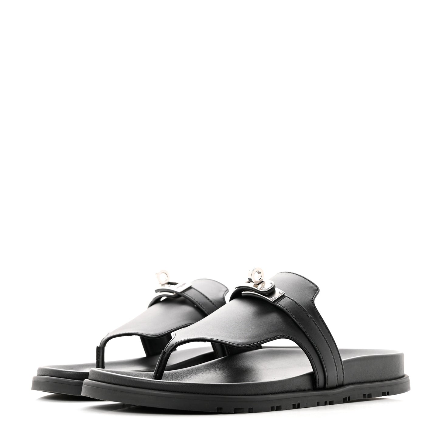 Calfskin Womens Empire Sandals 37 Black