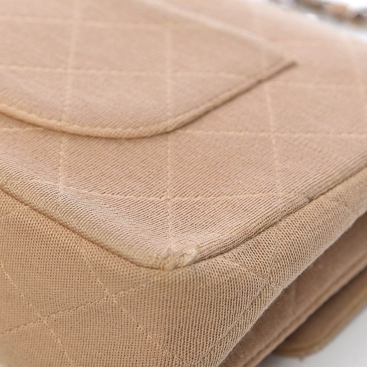 Jersey Quilted Jumbo Single Flap Beige