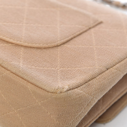 Chanel Jersey Quilted Jumbo Single Flap Beige 12 of 15