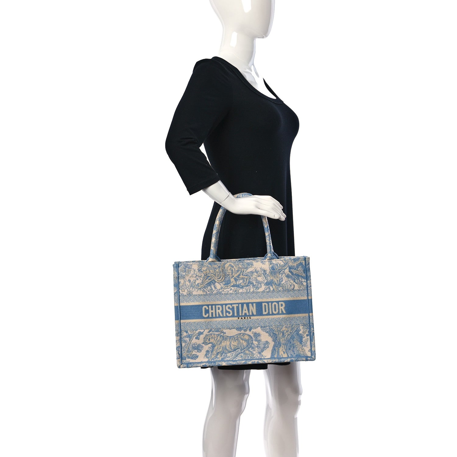 Christian Dior Canvas Embroidered Medium Dioriviera Toile De Jouy Book Tote Light Blue 2 of 10