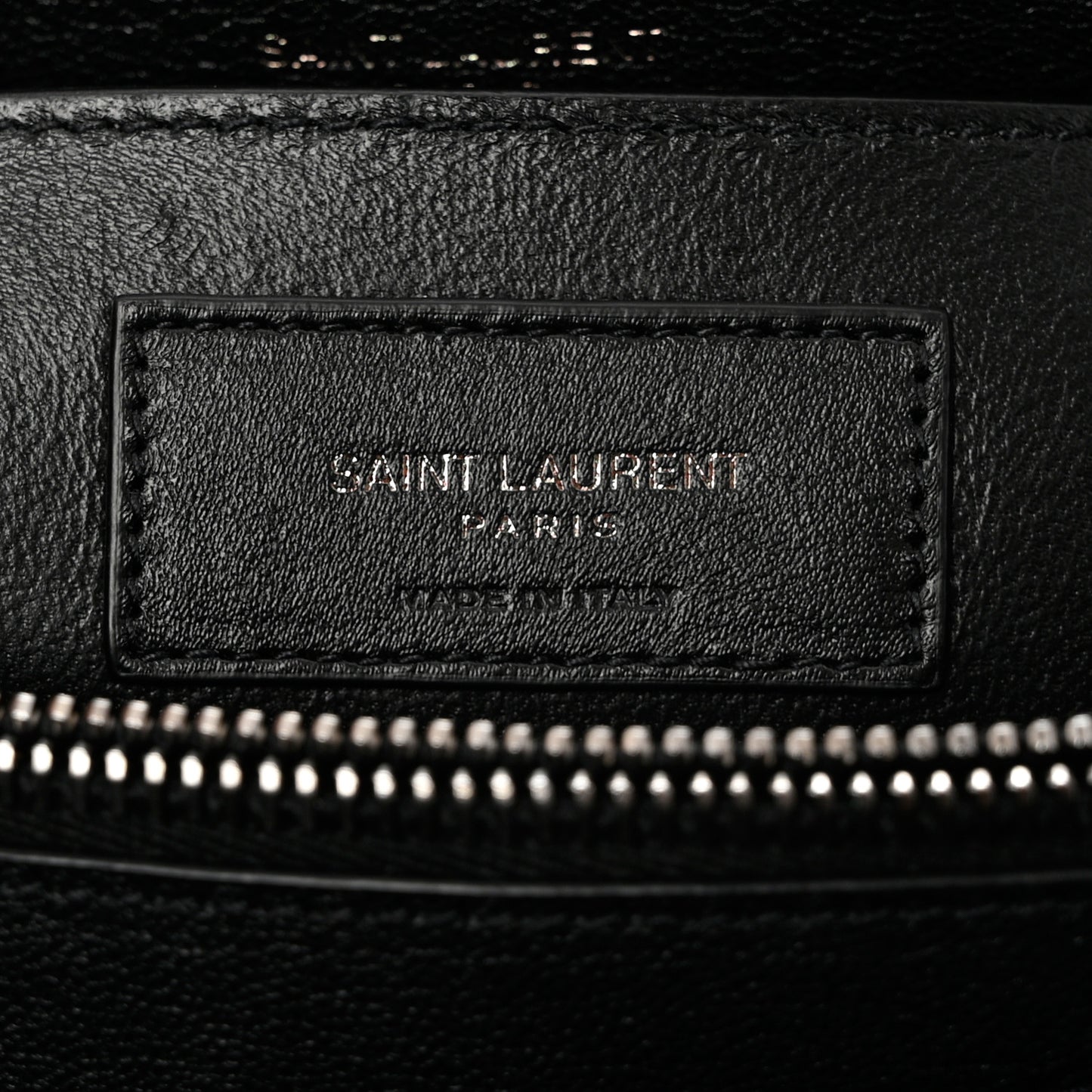 Sheepskin Matelasse Chevron Monogram Large College Satchel Black