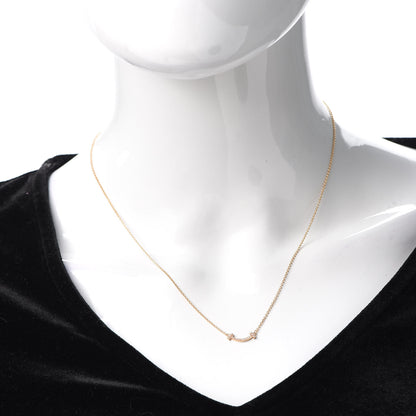 Tiffany 18K Yellow Gold Diamond Mini T Smile Pendant Necklace 2 of 6