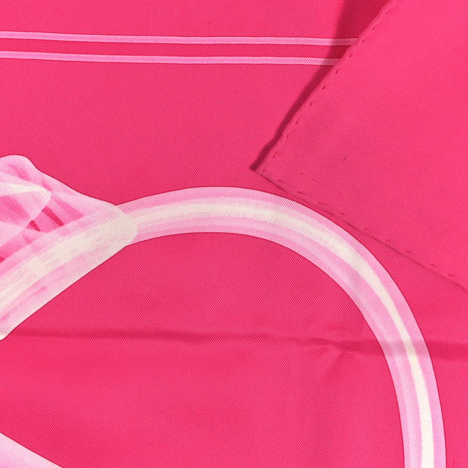 Hermes Silk Please Check In Scarf 70 Rose Vif Rose Bonbon 5 of 5