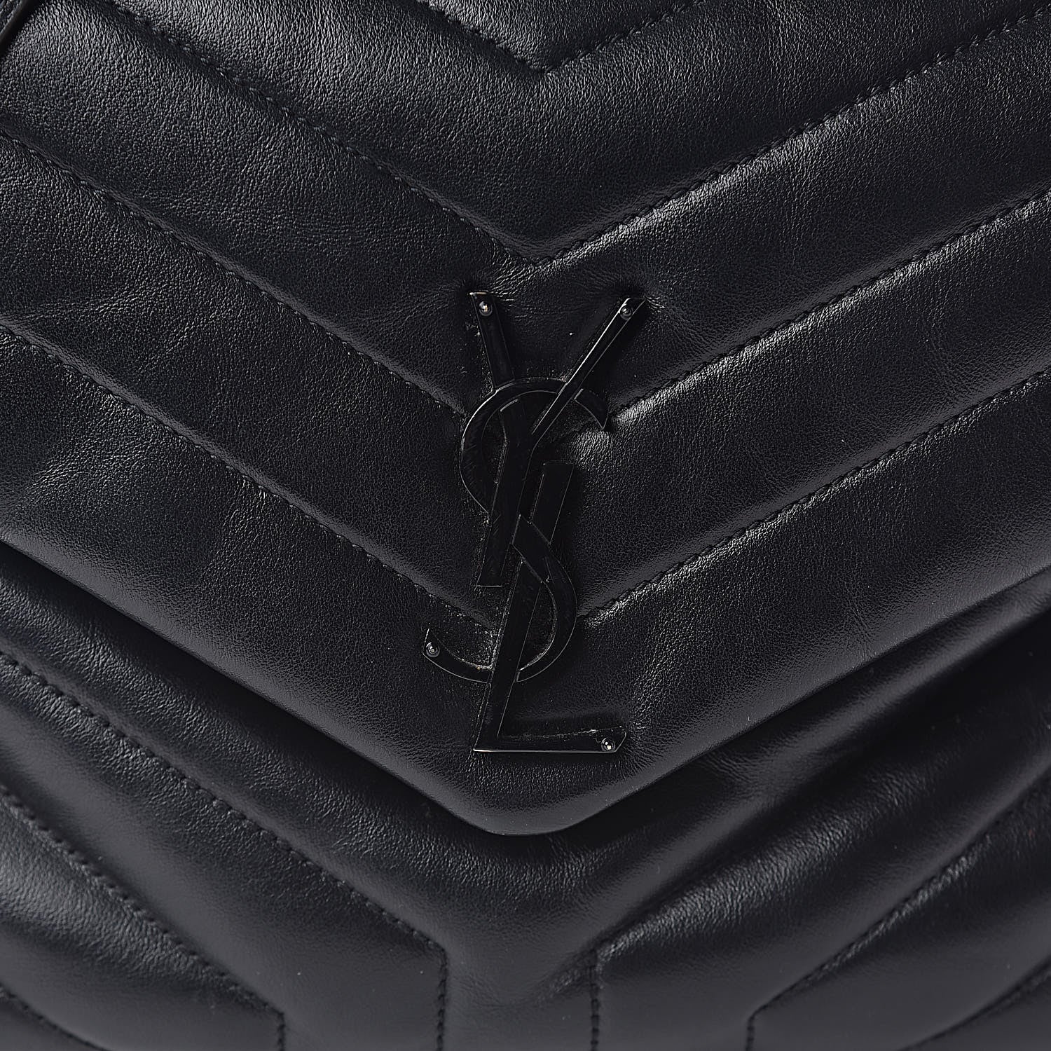 Saint Laurent Calfskin Y Quilted Monogram Medium Loulou Chain Satchel Black 10 of 10