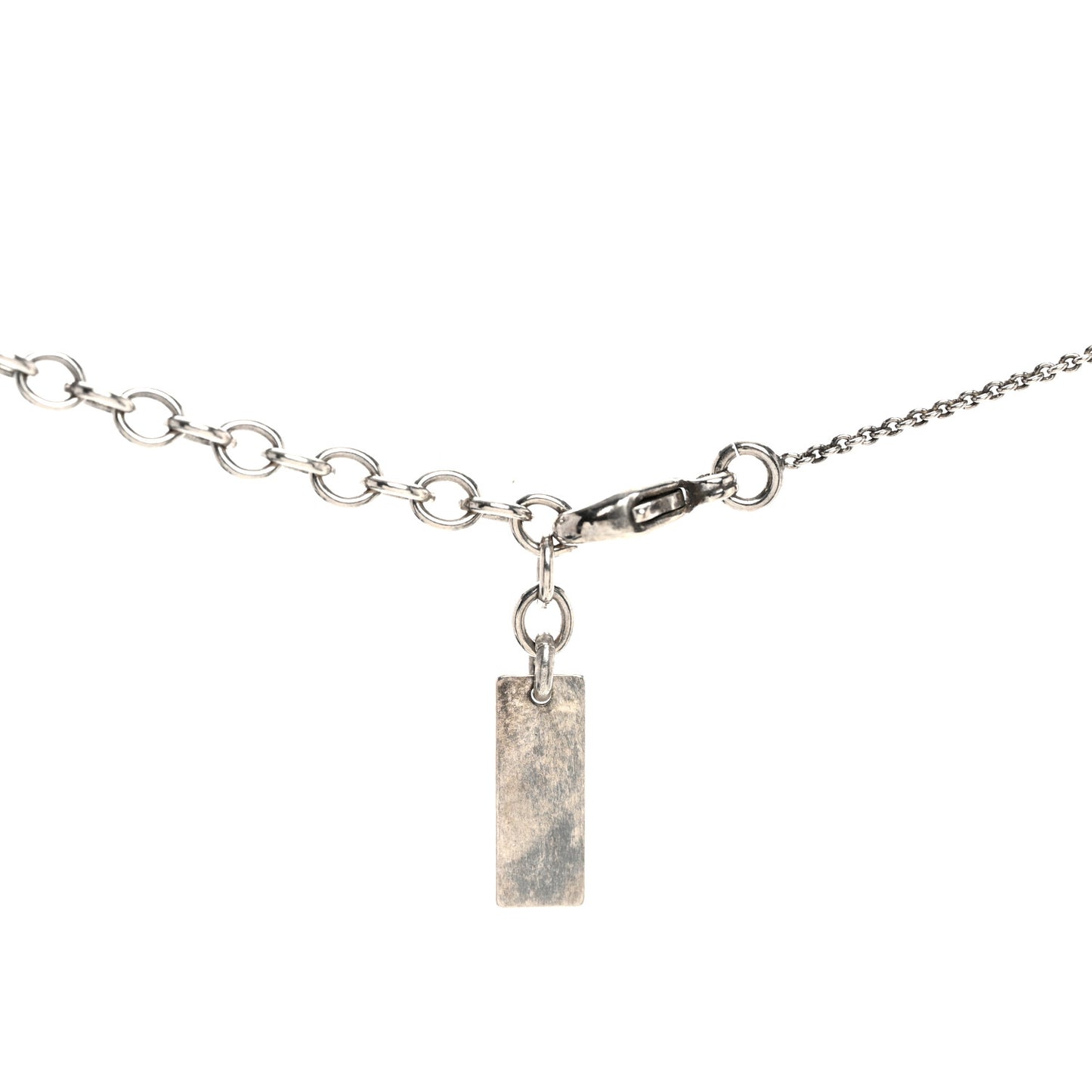 Metal Crystal Cross Pendant Necklace Silver