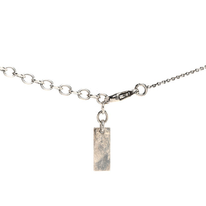 Saint Laurent Metal Crystal Cross Pendant Necklace Silver 4 of 6