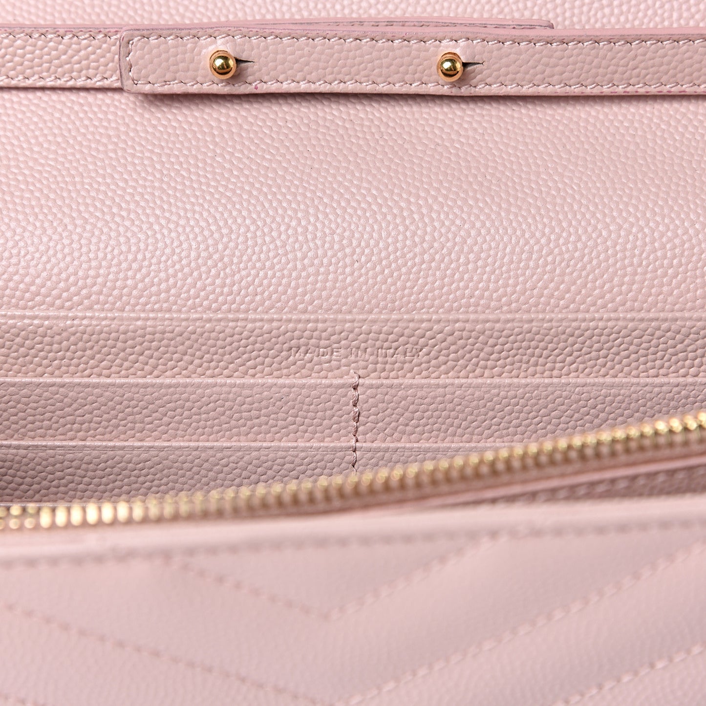 Grain De Poudre Matelasse Chevron Monogram Chain Wallet Pale Blush