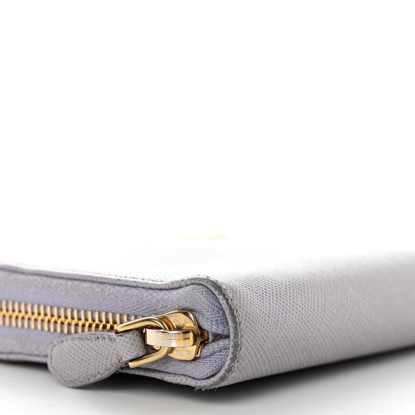 Saffiano Metal Zip Around Wallet Grey