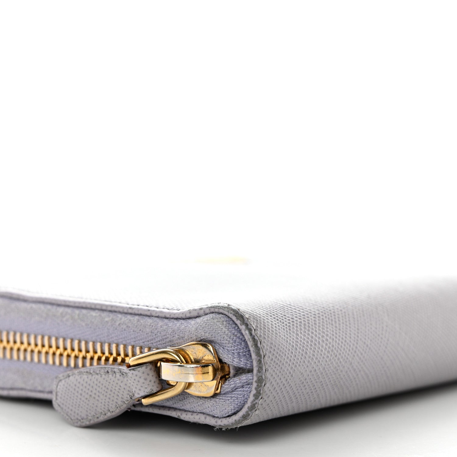 Prada Saffiano Metal Zip Around Wallet Grey 9 of 13