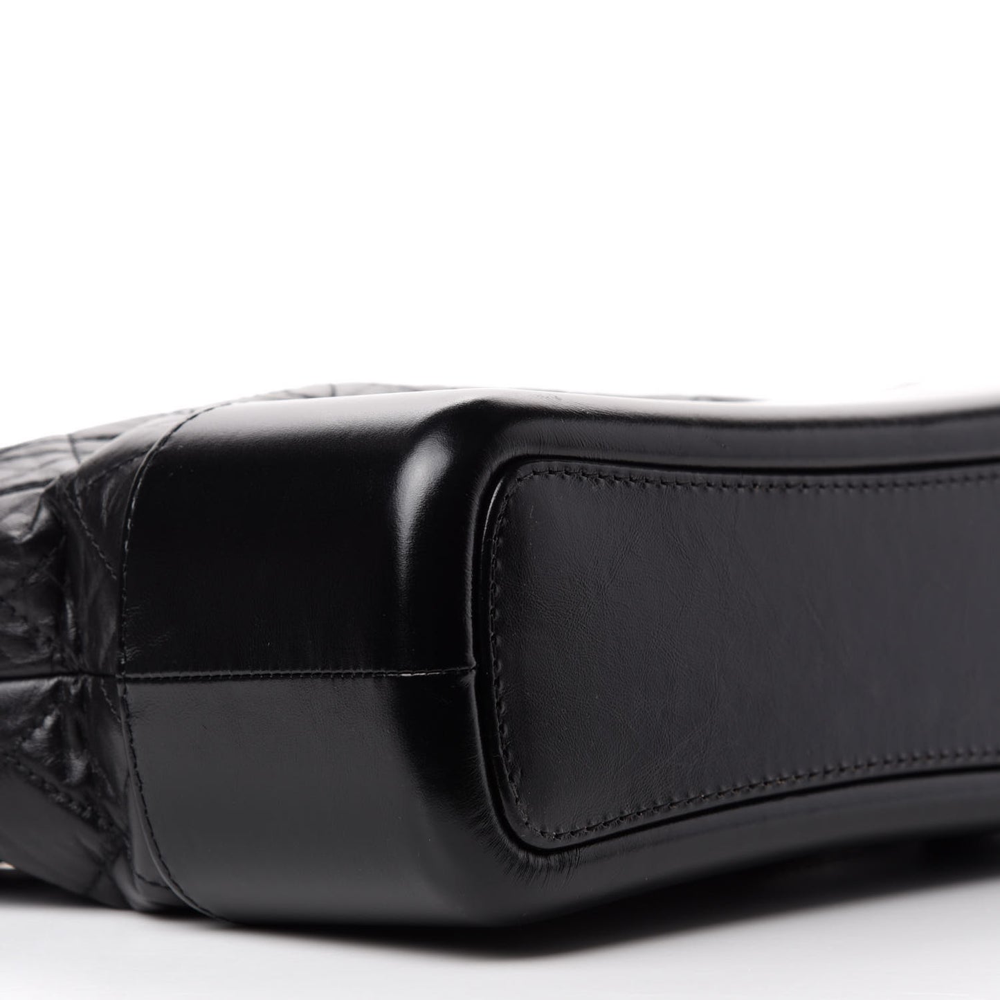 Aged Calfskin Quilted Medium Gabrielle Hobo Black
