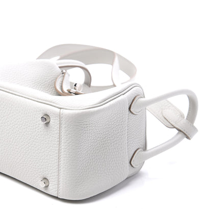 Hermes Taurillon Clemence Mini Lindy 20 Gris Perle 8 of 13