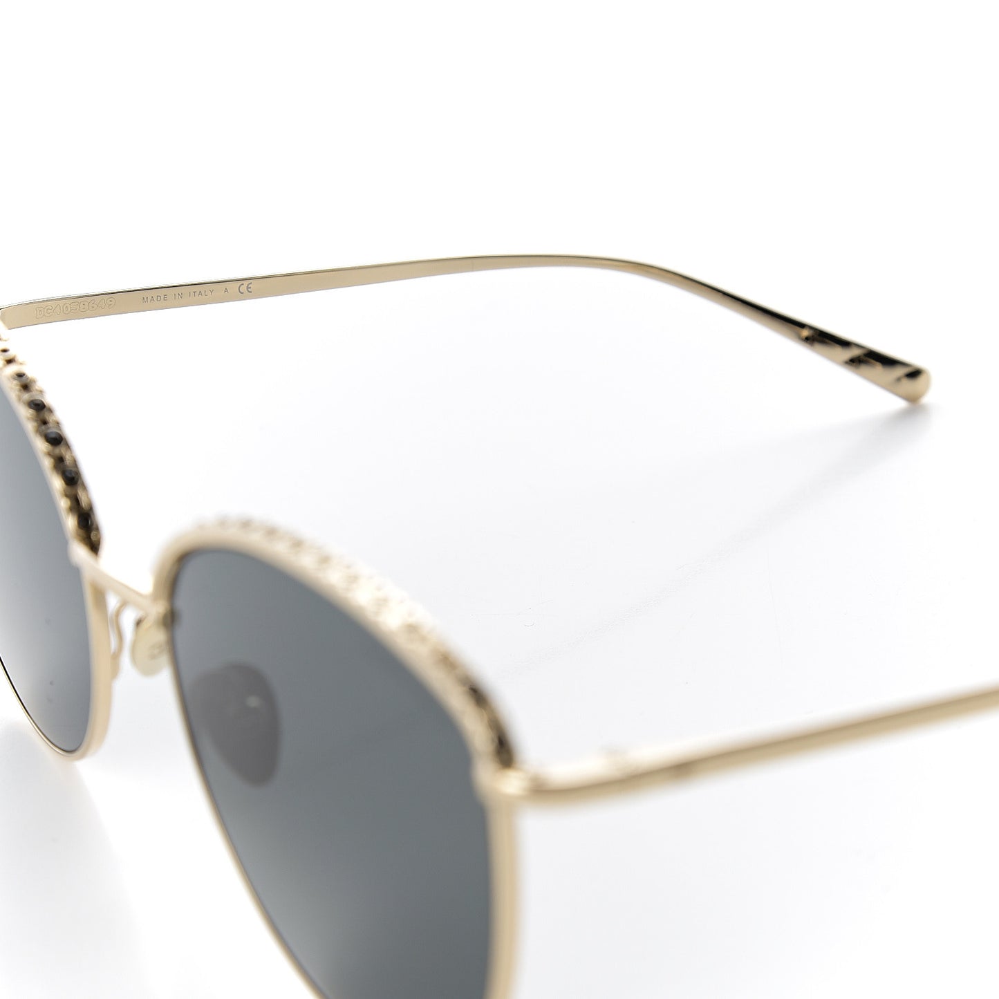 Metal Crystal Sunglasses 4258-B Gold