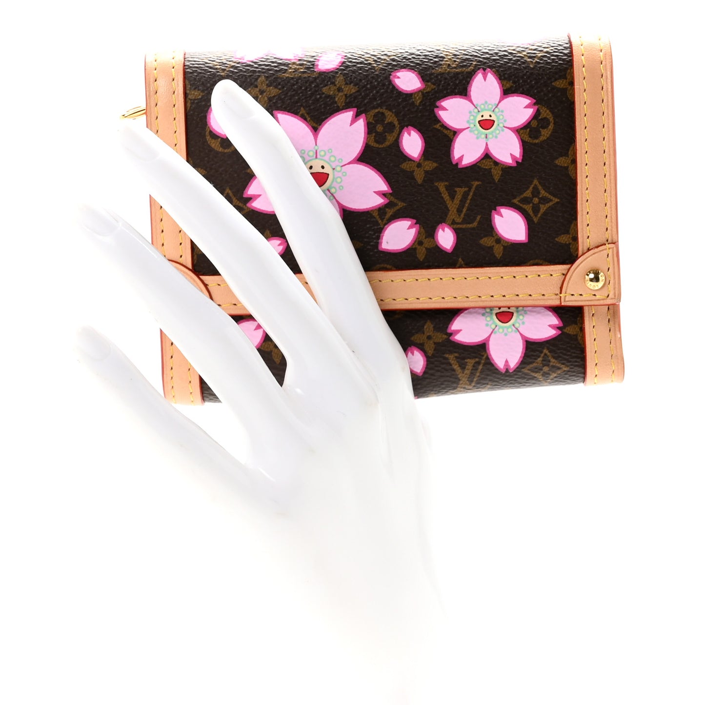 LV X TM Monogram Cherry Blossom Victorine Wallet Sakura Brown