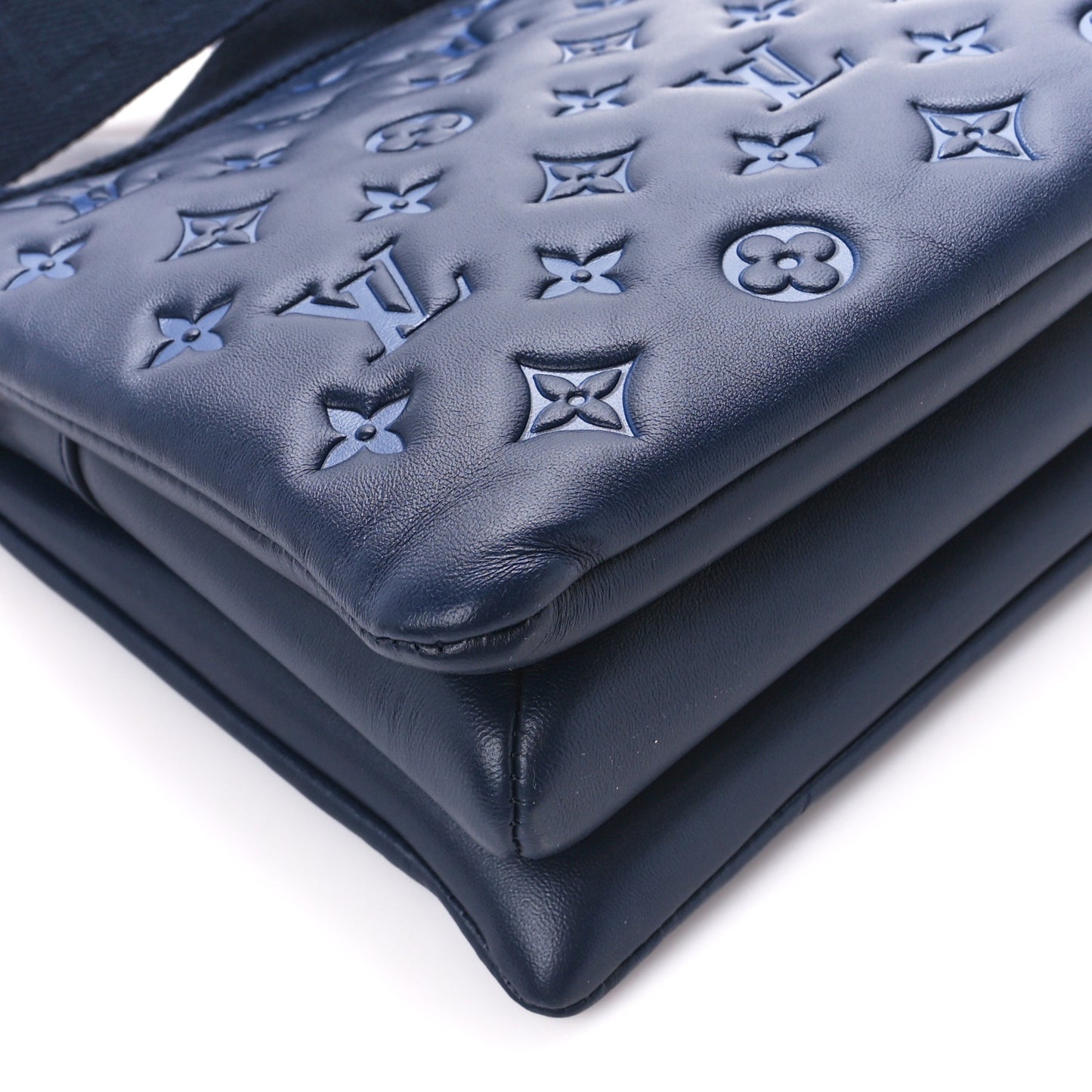 Lambskin Embossed Monogram Coussin PM Navy