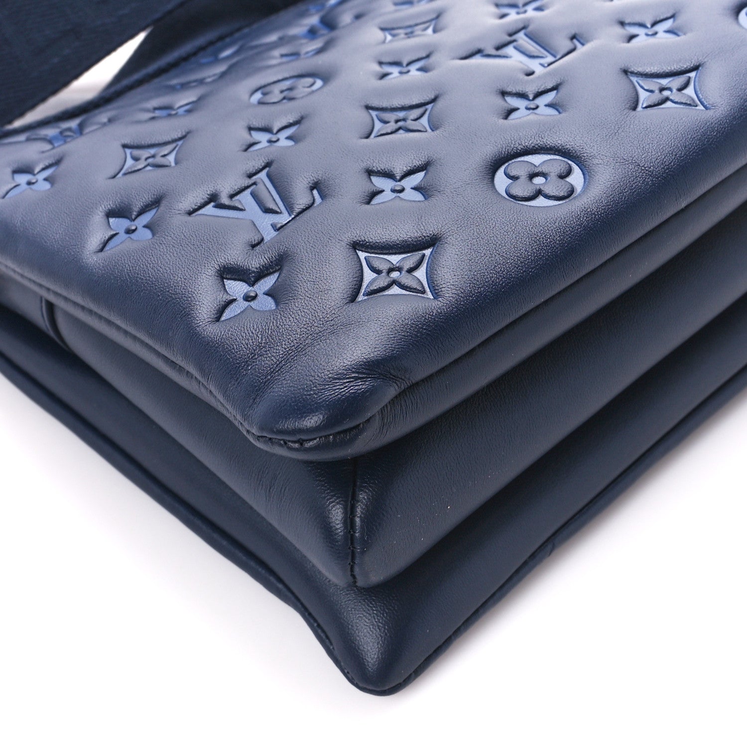 Louis Vuitton Lambskin Embossed Monogram Coussin PM Navy 9 of 11