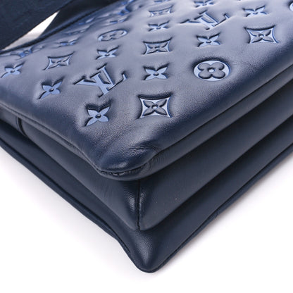 Louis Vuitton Lambskin Embossed Monogram Coussin PM Navy 9 of 11