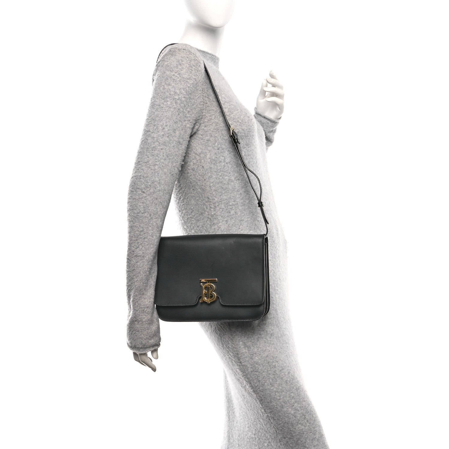 Burberry Calfskin Medium TB Bag Black 3 of 17