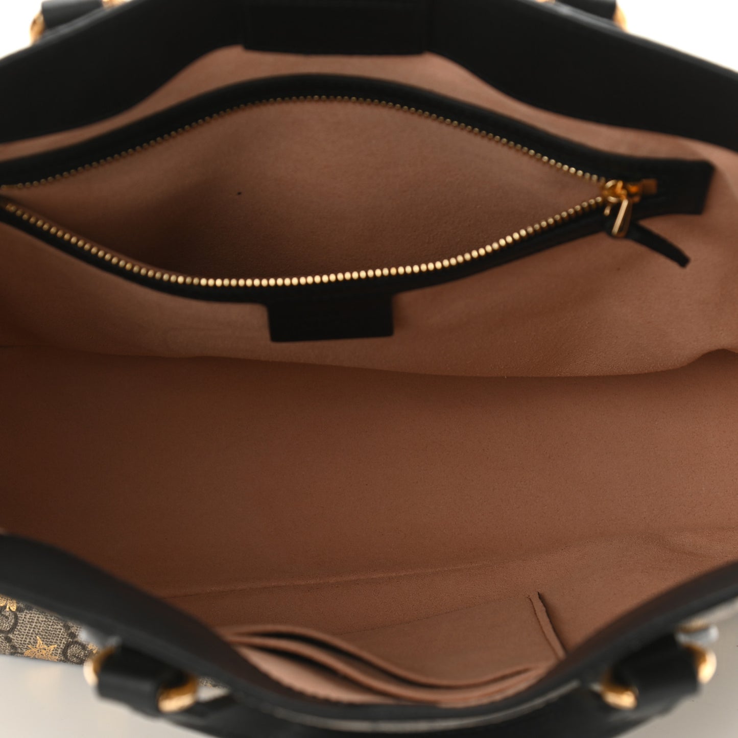 Soft GG Supreme Monogram Bees Small Crossbody Tote Beige Oro Black