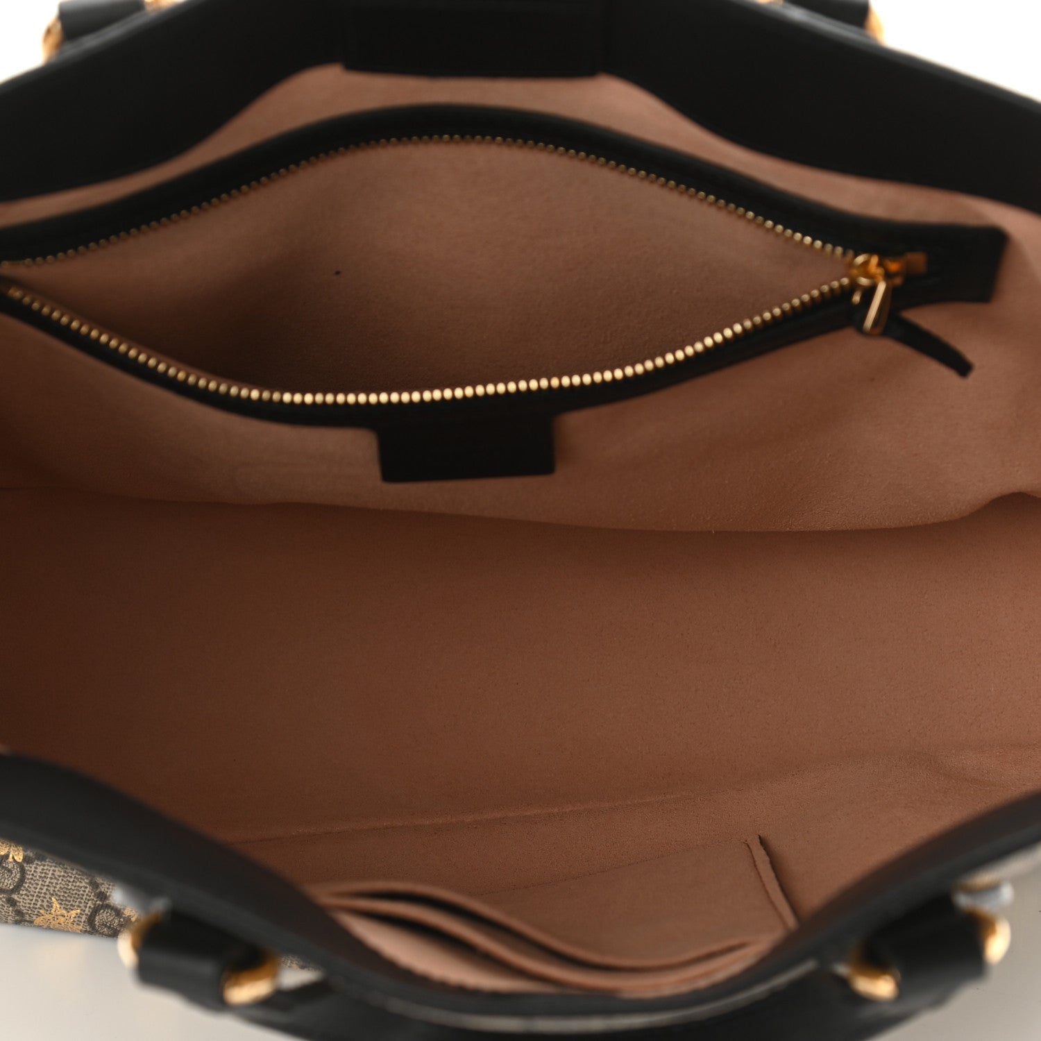 Gucci Soft GG Supreme Monogram Bees Small Crossbody Tote Beige Oro Black 4 of 9