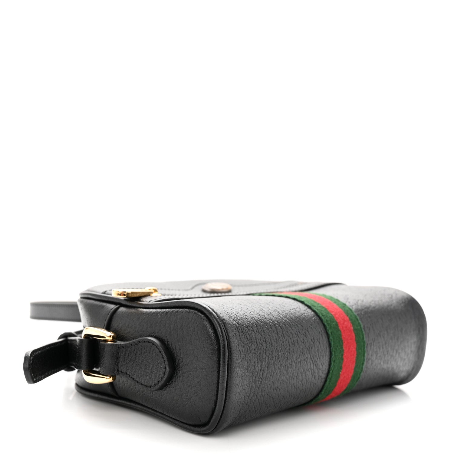 Gucci Calfskin Web Mini Ophidia Shoulder Bag Black 4 of 11