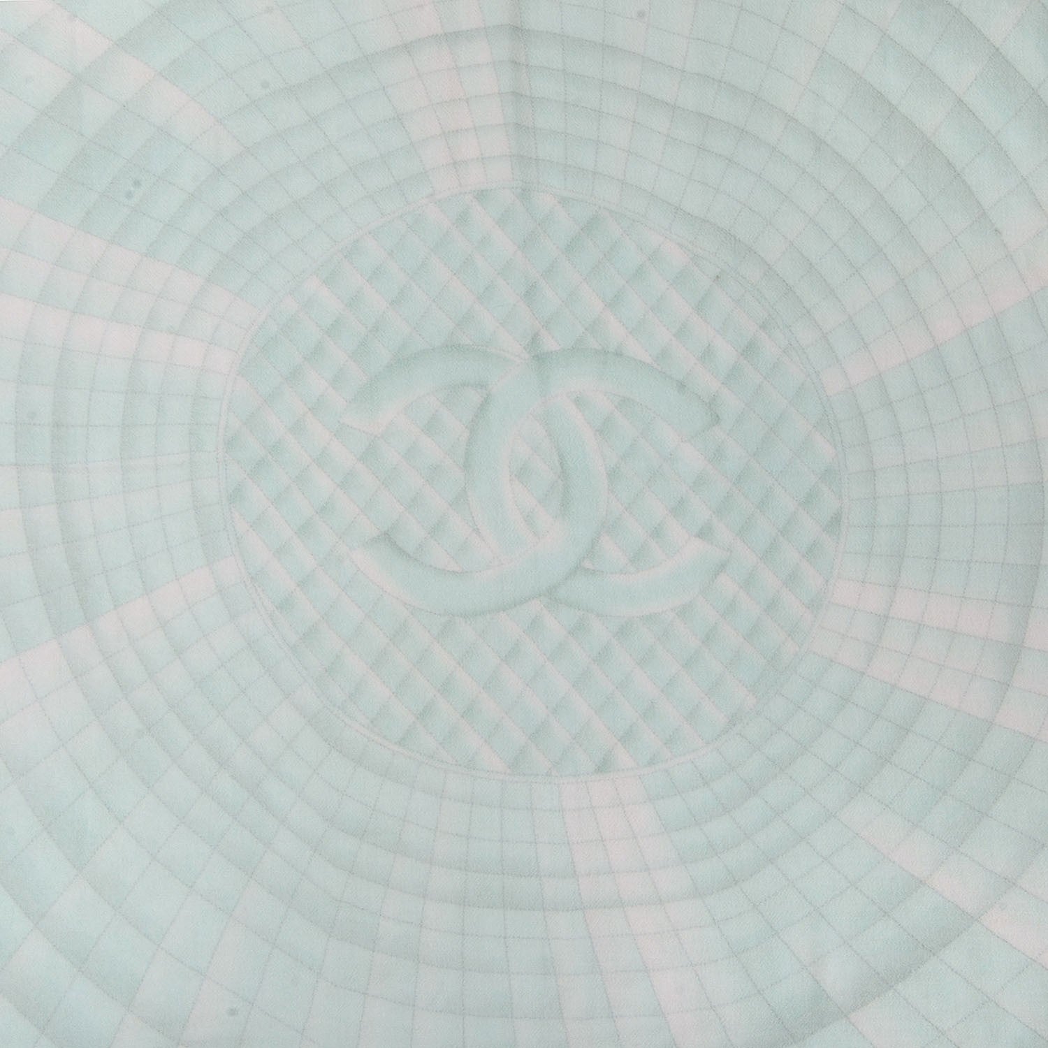 Chanel Cashmere CC Scarf Aqua Green 3 of 6