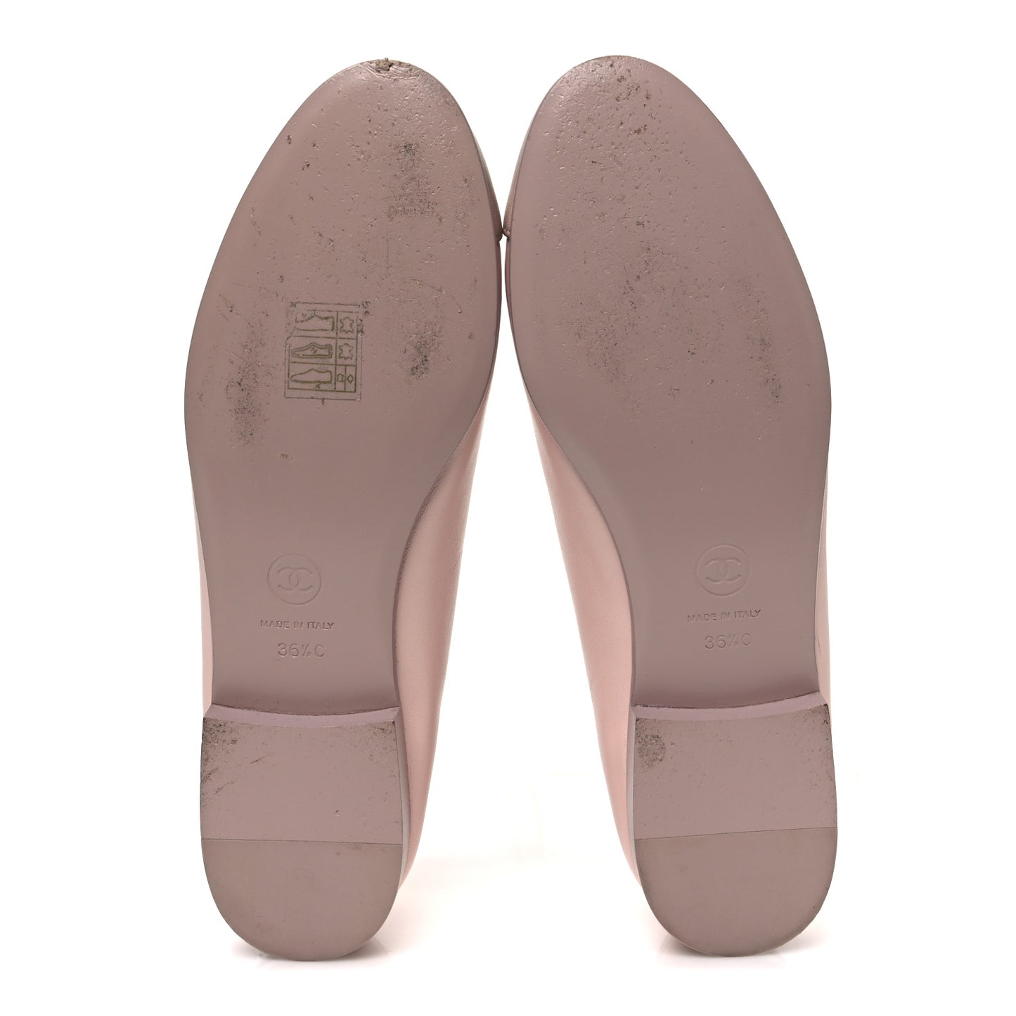 Lambskin Cap Toe CC Ballerina Flats 36.5 Light Pink Dark Pink