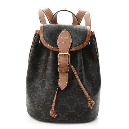 Celine Triomphe Canvas Calfskin Mini Folco Backpack Tan 1 of 11