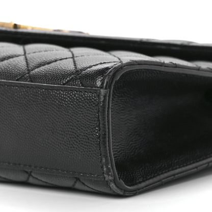 Saint Laurent Grain De Poudre Textured Mixed Matelasse Triquilt Medium Monogram Satchel Black 11 of 11