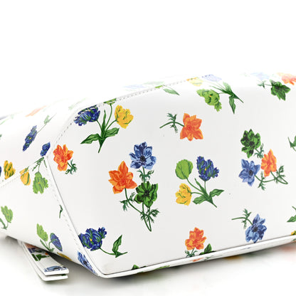Loewe Satin Calfskin Flower Print Small Puzzle Edge Bag White Multicolor 9 of 11