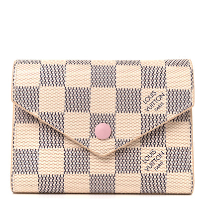 Louis Vuitton Damier Azur Victorine Wallet Rose Ballerine 1 of 8