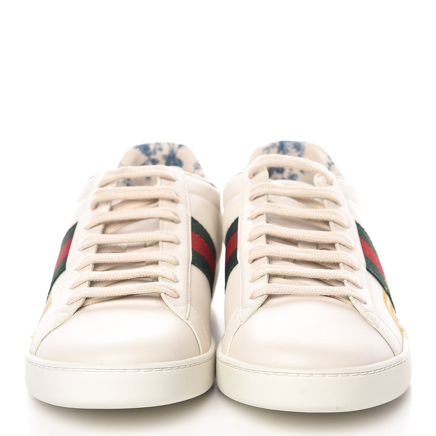 X SEGA Calfskin Ayers Web Guccy Womens Ace Sneakers 41 White