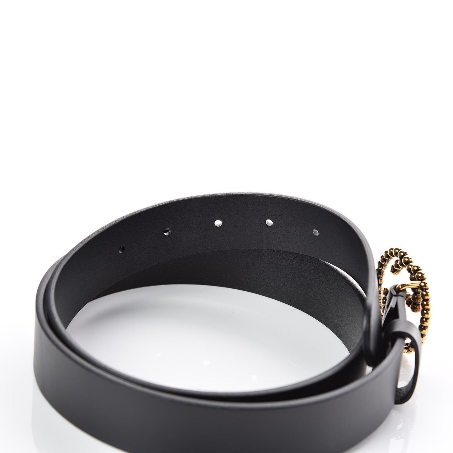 Margaux Calfskin Studded Interlocking G 30mm Belt 85 34 Black